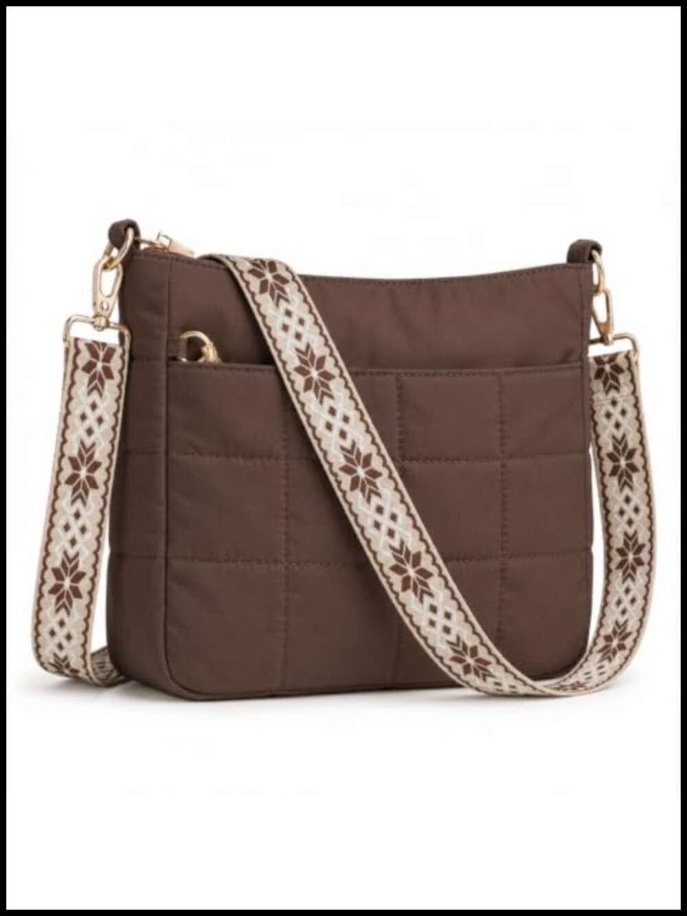 Quilted Nylon Crossbody Bag Anti-Theft Lightweight Travel Purse